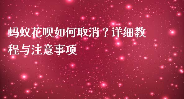 蚂蚁花呗如何取消？详细教程与注意事项_https://cj002.lansai.wang_财经百问_第1张