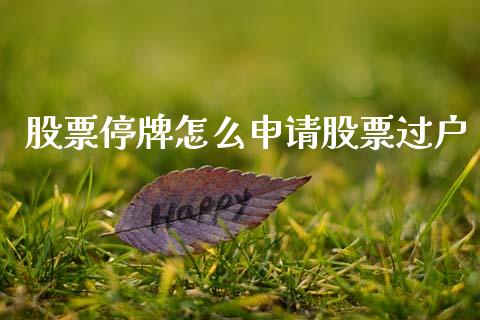 股票停牌怎么申请股票过户_https://cj002.lansai.wang_期货问答_第1张