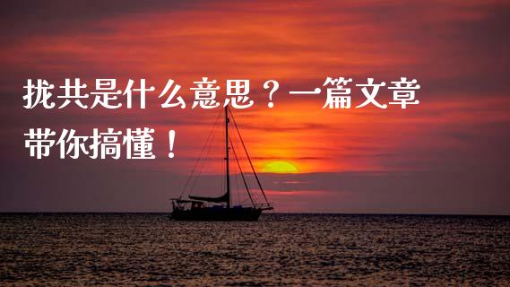 拢共是什么意思？一篇文章带你搞懂！_https://cj002.lansai.wang_股市问答_第1张