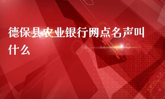 德保县农业银行网点名声叫什么_https://cj002.lansai.wang_金融问答_第1张