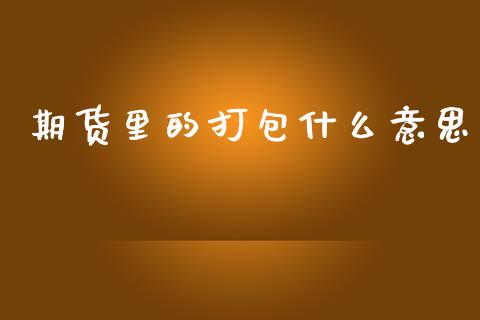 期货里的打包什么意思_https://cj002.lansai.wang_理财问答_第1张