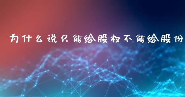 为什么说只能给股权不能给股份_期货问答_第1张_财经百问网 为什么说只能给股权不能给股份_https://cj002.lansai.wang_期货问答_第1张