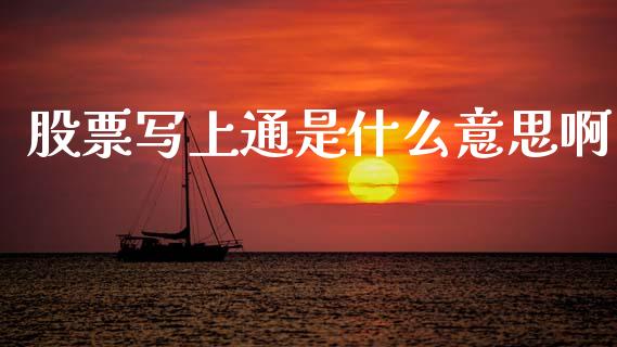 股票写上通是什么意思啊_会计问答_第1张_财经百问网 股票写上通是什么意思啊_https://cj002.lansai.wang_会计问答_第1张