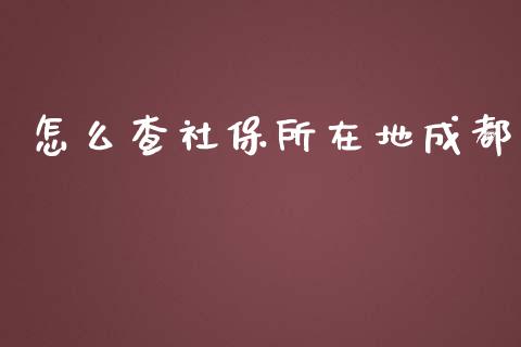 怎么查社保所在地成都_https://cj002.lansai.wang_保险问答_第1张