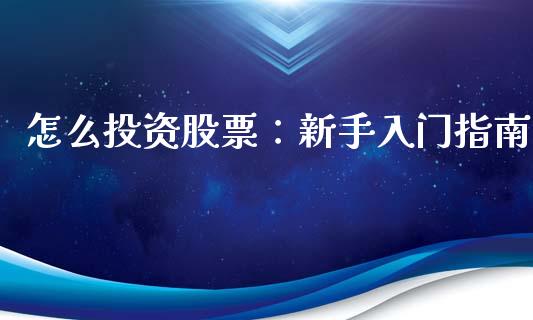 怎么投资股票：新手入门指南_https://cj002.lansai.wang_股市问答_第1张