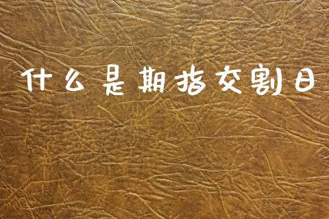 什么是期指交割日_https://cj002.lansai.wang_理财问答_第1张
