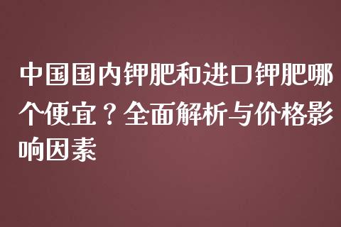 中国国内钾肥和进口钾肥哪个便宜？全面解析与价格影响因素_https://cj002.lansai.wang_保险问答_第1张