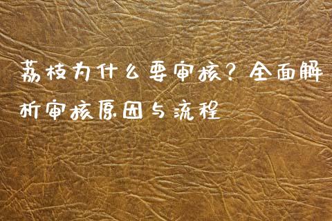 荔枝为什么要审核？全面解析审核原因与流程_https://cj002.lansai.wang_保险问答_第1张