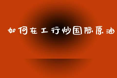 如何在工行炒国际原油_https://cj002.lansai.wang_财经问答_第1张