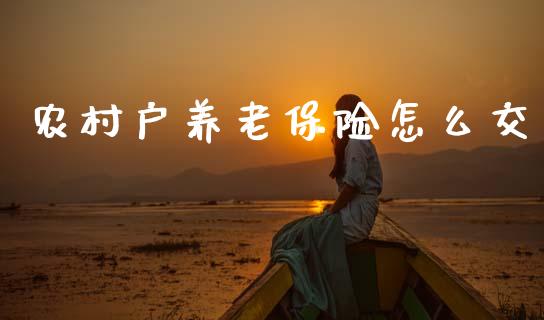 农村户养老保险怎么交_https://cj002.lansai.wang_保险问答_第1张
