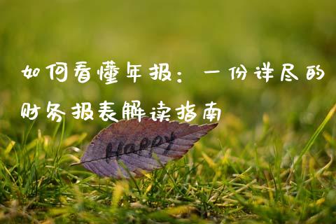 如何看懂年报:一份详尽的财务报表解读指南_财经百问_第1张_财经百问网 如何看懂年报:一份详尽的财务报表解读指南_https://cj002.lansai.wang_财经百问_第1张