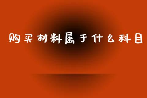 购买材料属于什么科目_https://cj002.lansai.wang_会计问答_第1张