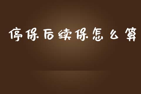 停保后续保怎么算_https://cj002.lansai.wang_保险问答_第1张