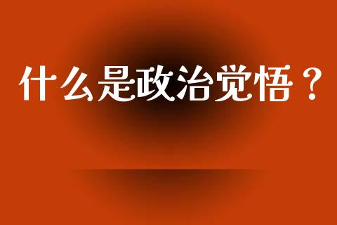 什么是政治觉悟？_https://cj002.lansai.wang_股市问答_第1张
