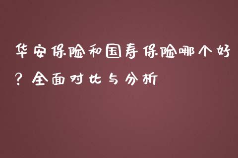 华安保险和国寿保险哪个好？全面对比与分析_https://cj002.lansai.wang_期货问答_第1张