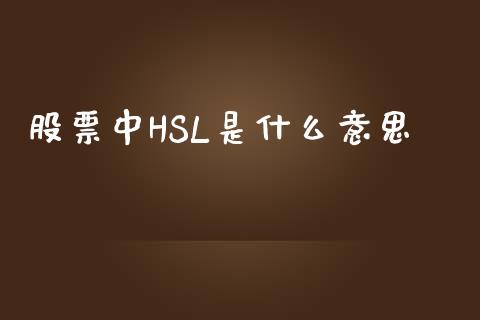 股票中HSL是什么意思_https://cj002.lansai.wang_期货问答_第1张