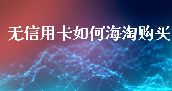 无信用卡如何海淘购买_https://cj002.lansai.wang_理财问答_第1张