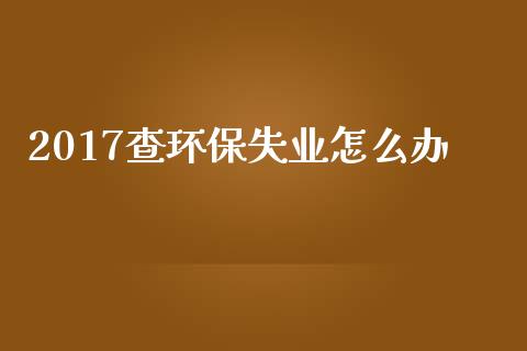 2017查环保失业怎么办_https://cj002.lansai.wang_保险问答_第1张