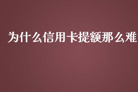 为什么信用卡提额那么难_https://cj002.lansai.wang_理财问答_第1张