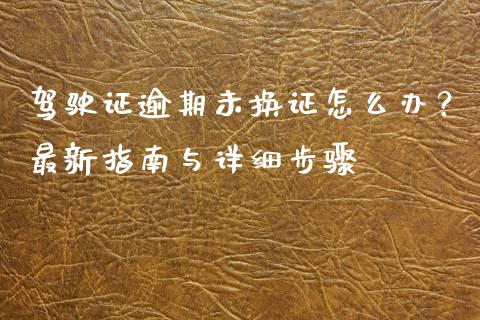 驾驶证逾期未换证怎么办？最新指南与详细步骤_https://cj002.lansai.wang_会计问答_第1张