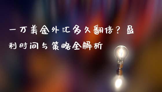 一万美金外汇多久翻倍？盈利时间与策略全解析_https://cj002.lansai.wang_会计问答_第1张