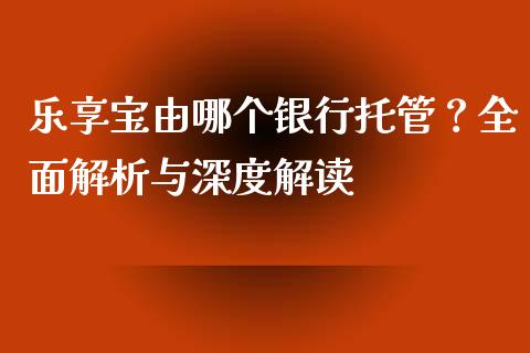 乐享宝由哪个银行托管？全面解析与深度解读_https://cj002.lansai.wang_金融问答_第1张