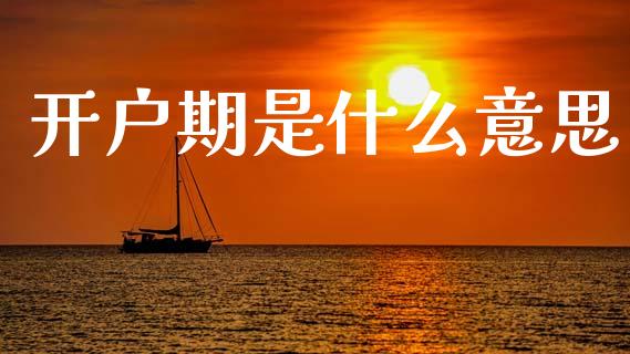 开户期是什么意思_https://cj002.lansai.wang_财经百问_第1张