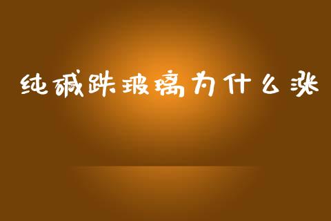 纯碱跌玻璃为什么涨_https://cj002.lansai.wang_股市问答_第1张