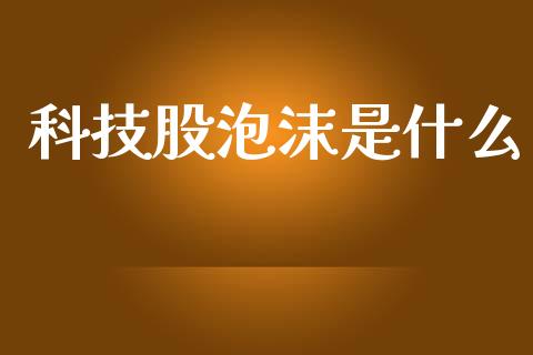 科技股泡沫是什么_https://cj002.lansai.wang_金融问答_第1张