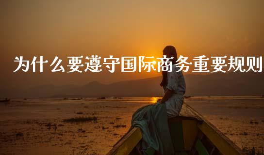 为什么要遵守国际商务重要规则_https://cj002.lansai.wang_财经百问_第1张