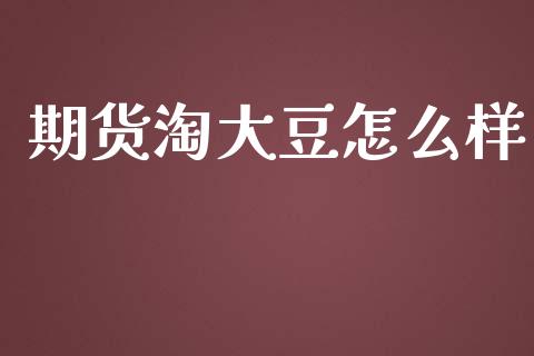 期货淘大豆怎么样_https://cj002.lansai.wang_保险问答_第1张