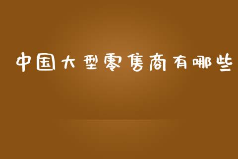 中国大型零售商有哪些_https://cj002.lansai.wang_会计问答_第1张