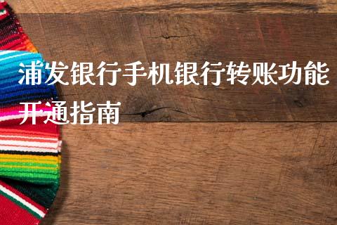 浦发银行手机银行转账功能开通指南_https://cj002.lansai.wang_股市问答_第1张