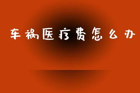 车祸医疗费怎么办_https://cj002.lansai.wang_保险问答_第1张