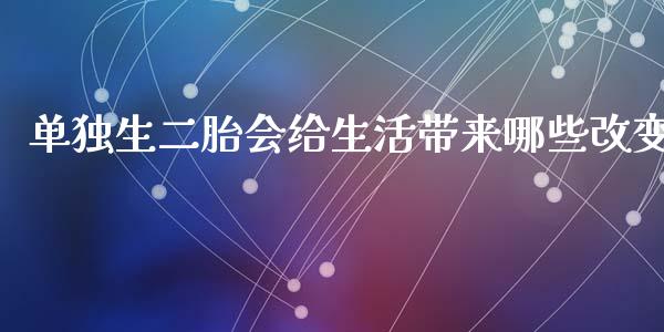 单独生二胎会给生活带来哪些改变_https://cj002.lansai.wang_会计问答_第1张