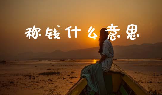 称钱什么意思_https://cj002.lansai.wang_理财问答_第1张