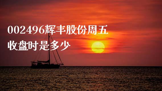 002496辉丰股份周五收盘时是多少_https://cj002.lansai.wang_会计问答_第1张