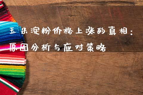 玉米淀粉价格上涨的真相：原因分析与应对策略_https://cj002.lansai.wang_理财问答_第1张