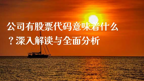 公司有股票代码意味着什么？深入解读与全面分析_https://cj002.lansai.wang_保险问答_第1张
