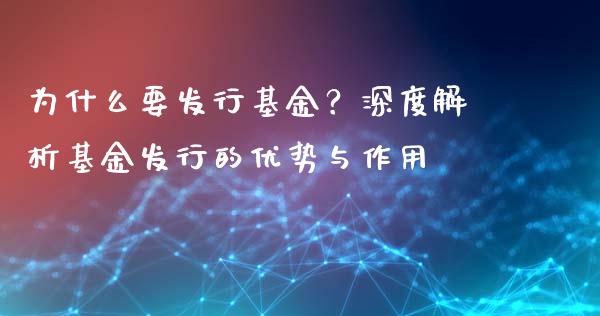 为什么要发行基金？深度解析基金发行的优势与作用_https://cj002.lansai.wang_股市问答_第1张