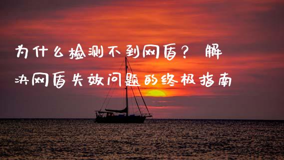 为什么检测不到网盾？ 解决网盾失效问题的终极指南_https://cj002.lansai.wang_会计问答_第1张