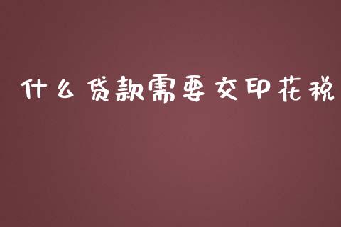 什么贷款需要交印花税_https://cj002.lansai.wang_会计问答_第1张