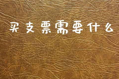 买支票需要什么_https://cj002.lansai.wang_会计问答_第1张