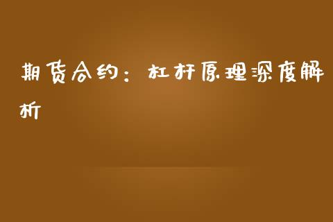 期货合约：杠杆原理深度解析_https://cj002.lansai.wang_会计问答_第1张