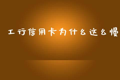 工行信用卡为什么这么慢_https://cj002.lansai.wang_理财问答_第1张