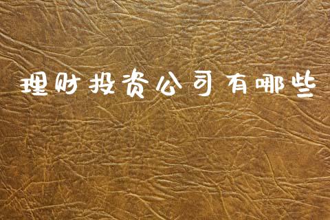 理财投资公司有哪些_https://cj002.lansai.wang_财经问答_第1张