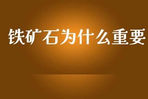 铁矿石为什么重要_https://cj002.lansai.wang_股市问答_第1张