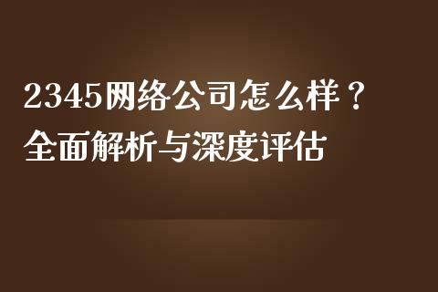 2345网络公司怎么样？全面解析与深度评估_https://cj002.lansai.wang_金融问答_第1张