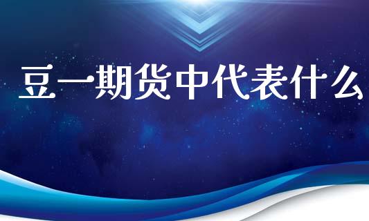 豆一期货中代表什么_https://cj002.lansai.wang_期货问答_第1张