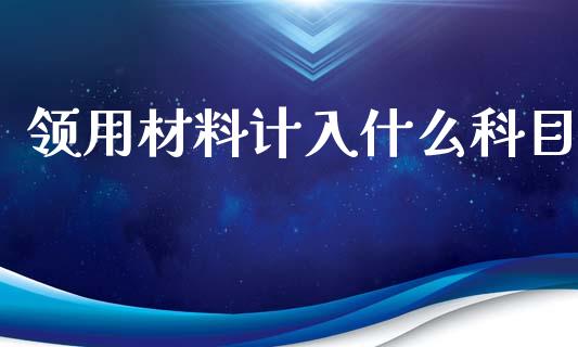领用材料计入什么科目_https://cj002.lansai.wang_会计问答_第1张
